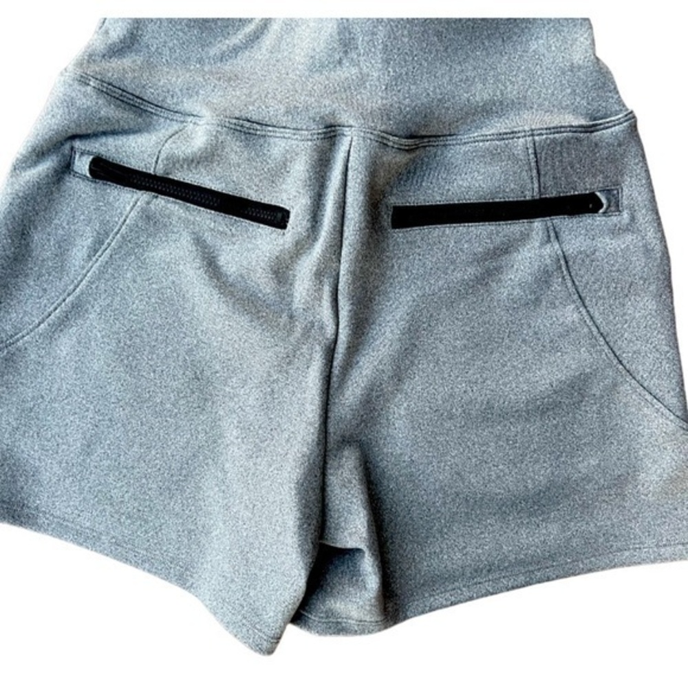 HALARA Black Zipper Pockets Running Yoga Workout Grey Shorts XS